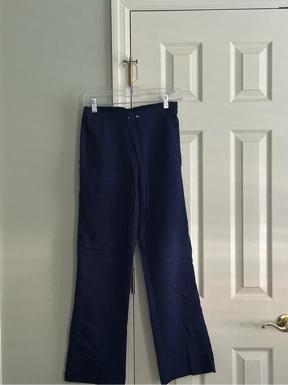 Navy Drawstring Wide Leg Pants